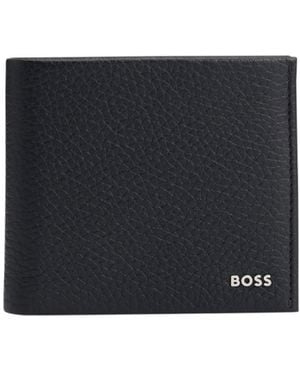 BOSS Grained Leather Wallet - Blue