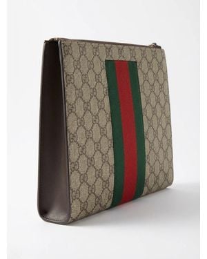 Gucci Logo Striped Web Clutch - Multicolour