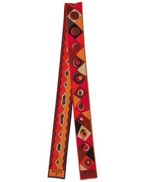 PUCCI Pucci Printed Skinny Scarf - Red