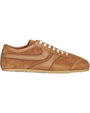 Dries Van Noten Retro Panel Lace-Up Trainers - Brown