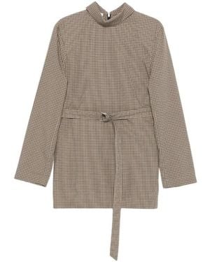 Nanushka Belted Check-Pattern Mini Dress - Brown