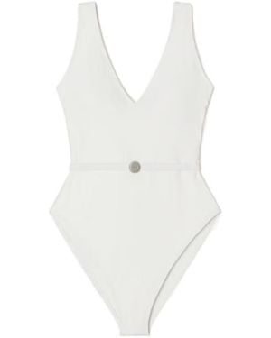 Tory Burch Belted Swimsuit - White