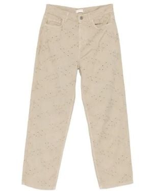 Liu Jo Floral Trousers - Natural