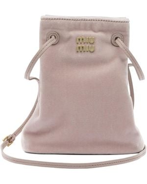 Miu Miu Mini Velvet Crossbody Bag - Grey