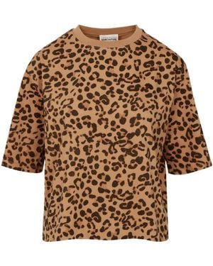 Semicouture Animal-Print T-Shirt - Brown