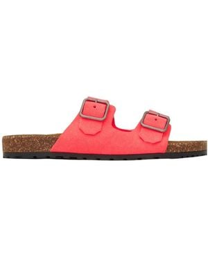 Saint Laurent Jimmy Double-Strap Slip-On Sandals - Pink