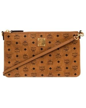 MCM Visetos Aren Crossbody Pouch - Brown