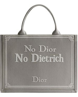 Dior Medium Book Tote With Strap - Gray