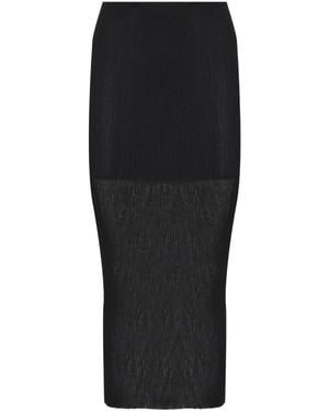 Alberta Ferretti Ribbed Knitted Skirt - Black