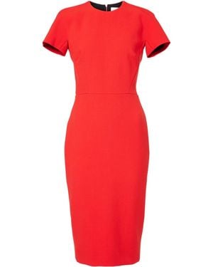Victoria Beckham Crepe Midi Dress - Red