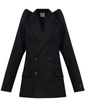 Vetements Padded-Shoulder Double-Breasted Jacket - Black