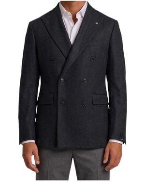 Tagliatore New York Double-Breasted Virgin Wool Jacket - Black