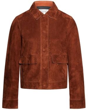 Yves Salomon Lamb Suede Jacket - Brown