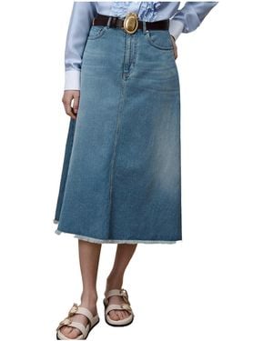 Dior Iviera Mid-Length Flared Skirt - Blue