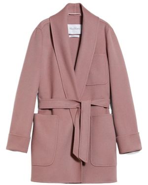 Max Mara Belted Long-Sleeved Jacket - Purple