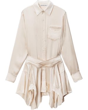 Alexander Wang T By Pre-Styled Double Shirt Dress - White
