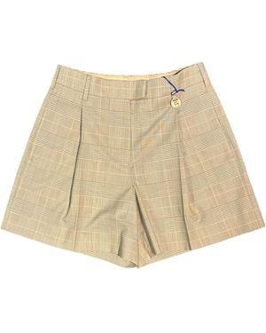 Burberry Check Tailored Shorts - Natural