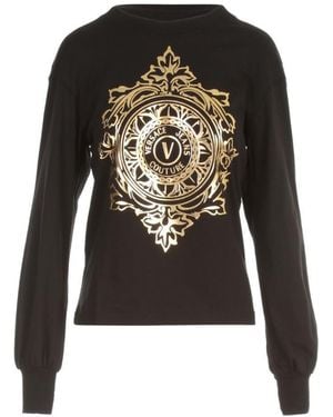Versace Jeans Couture Logo-Print Long-Sleeve Sweatshirt - Black