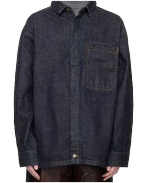 Entire studios Long-Sleeved Denim Shirt - Blue