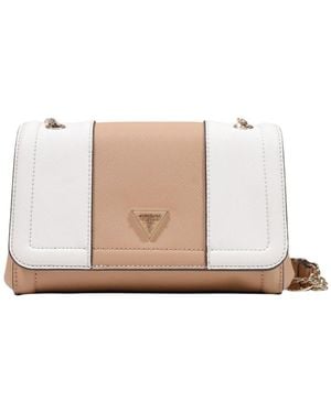 Guess Noelle Saffiano Mini Crossbody - White