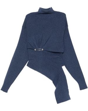 Lanvin Safety-Pin Knitted Top - Blue
