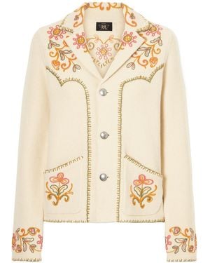 RRL Bella Crochet-Trimmed Cotton And Cashmere-Blend Cardigan - Natural