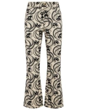 La DoubleJ Cropped Flared Jeans - Multicolor