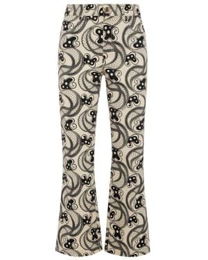 La DoubleJ Cropped Flared Jeans - Multicolor
