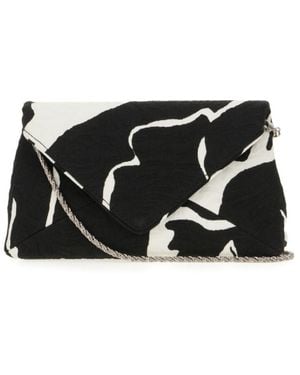 Dries Van Noten Jacquard Envelope Clutch Bag - Black