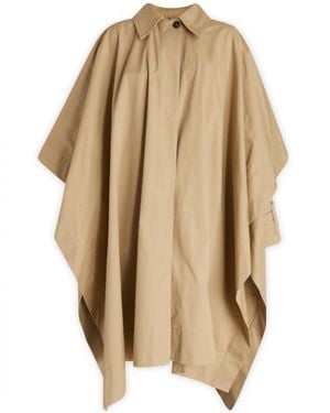 Quira Button Detailed Layered Long-Sleeed Coat - Natural