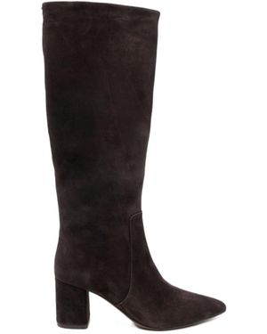 Twinset Logo Detailed Knee-High Boots - Black