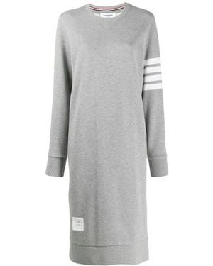 Thom Browne 4-Bar Sleeve Sweatshirt Dress - Grey