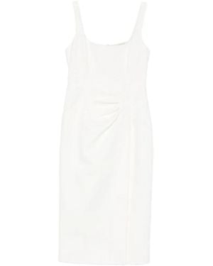 Blumarine Gathered-Detail Mini Dress - White