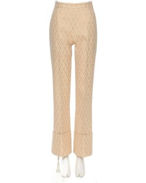 Valentino Toute La V Lurex Jacquard Pants - Natural