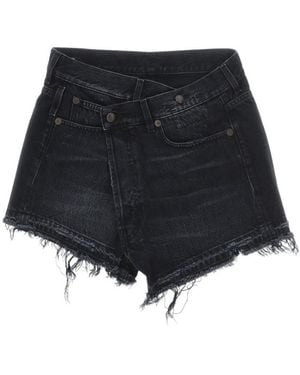 R13 Cross-Designed Denim Shorts - Black