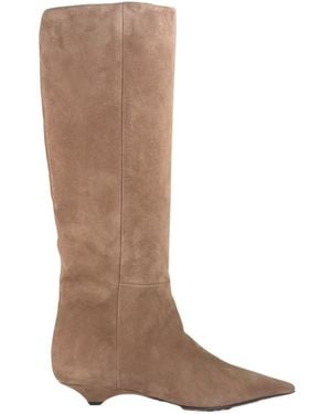 Vic Matié Pointed-Toe Suede Knee-High Boots - Brown