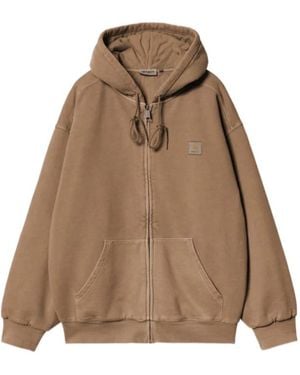 Carhartt Logo Zip-Up Hooded Jacket - Brown