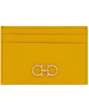 Ferragamo Gancini Credit Card Holder - Orange