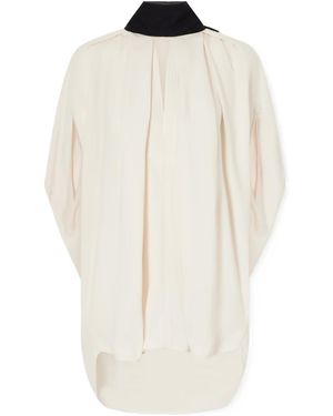 Lanvin Bow-Decorated Crepe Backless Top - White