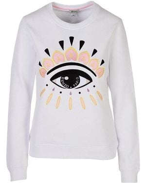 KENZO Evil Eye Embroidered Jumper - White
