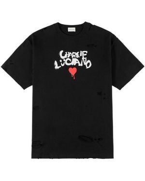 CHARLIE LUCIANO Graffiti Heart T-Shirt - Black