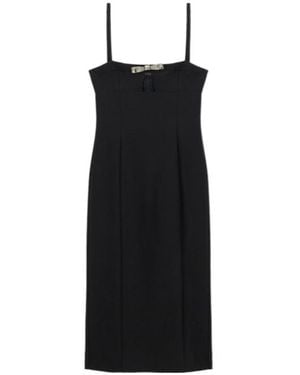 Blumarine Bow-Embellished Midi Dress - Black