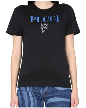Emilio Pucci Pesci Logo-Print T-Shirt - Black
