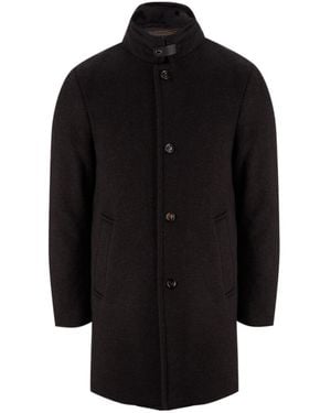 Moorer Single-Breasted Wool Coat - Black