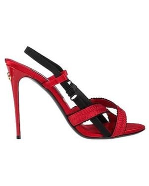 Dolce & Gabbana Twotone Thinstrap Sandals - Red