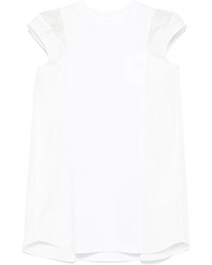 Sacai Layer-Detail Mini Dress - White