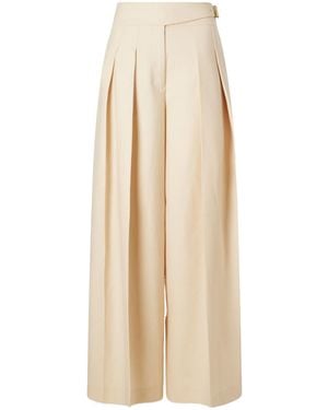 Zimmermann Valiant Pleated Palazzo Pants - Natural