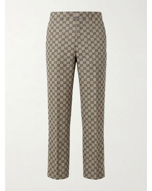 Gucci Gg Monogram Trousers - Grey