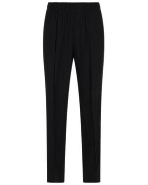 Fabiana Filippi Elastic-Waist Straight Trousers - Black