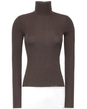 Max Mara Wool Yarn Polo-Neck Sweater - Brown